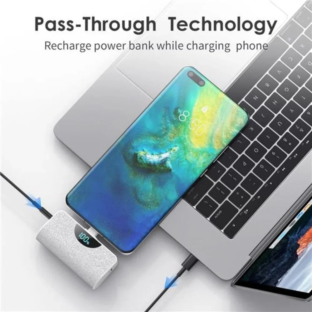 [2 Pack] Mini Portable Charger USB-C Power Bank 5200mAh